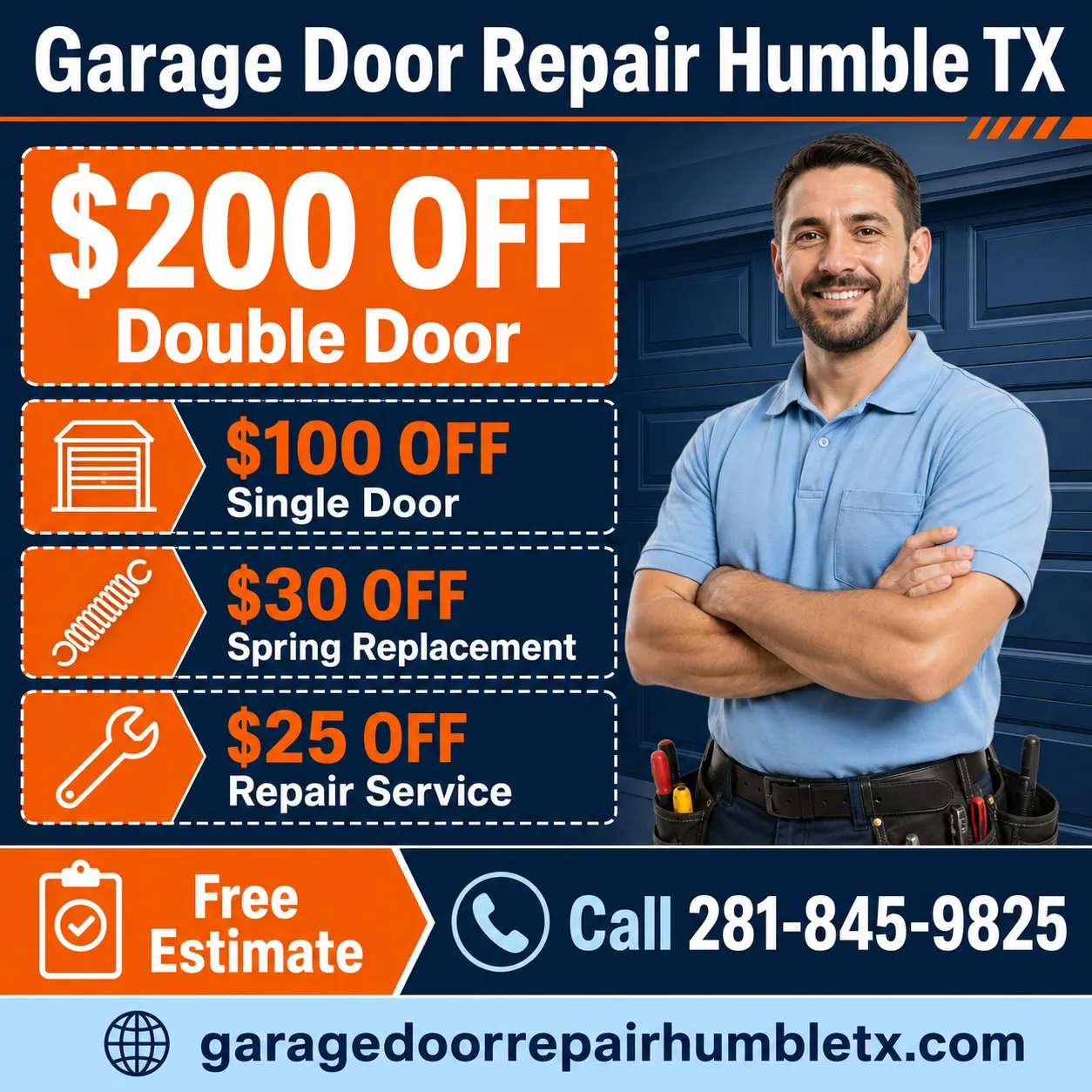 Garage door repair coupons for Garage Door Repair Humble TX